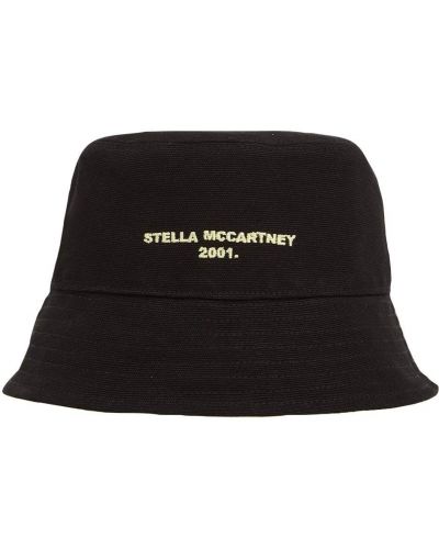Oboustranný bavlněný klobouk Stella Mccartney černý