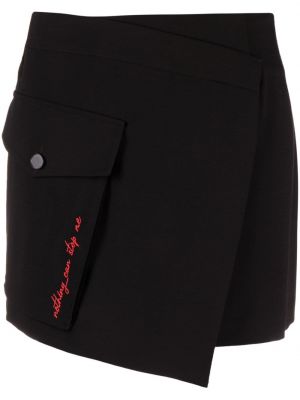 Asymetrická sukňa s výšivkou Twinset čierna