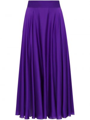 Fustă de mătase plisată Dolce & Gabbana violet