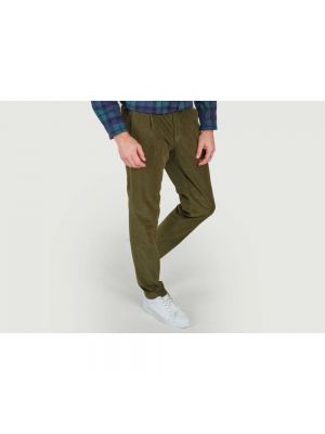Pantalones chinos de pana plisados Incotex verde