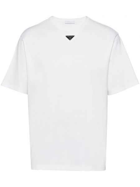 Pamučna majica Prada bijela