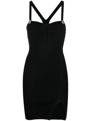 Mini šaty s knoflíky Roberto Cavalli černé