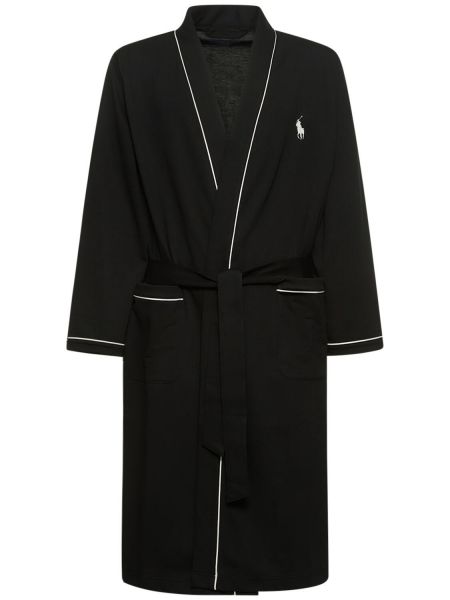 Szlafrok bawełniany Polo Ralph Lauren czarny