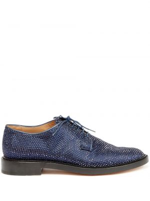 Ниски обувки с връзки с дантела с кристали Maison Margiela синьо