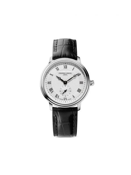 Deri kayış izle Frederique Constant gümüş