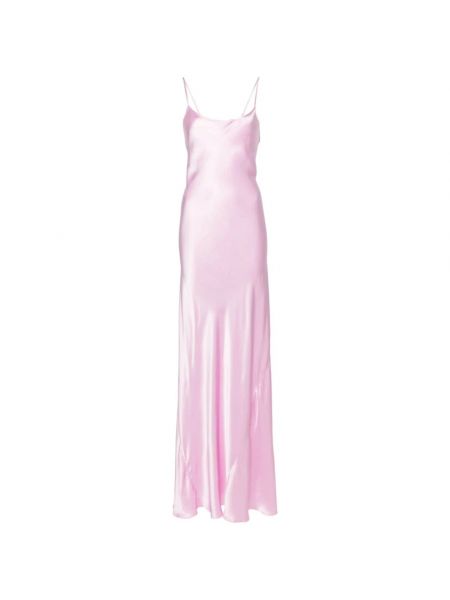 Satynowa sukienka Victoria Beckham różowa