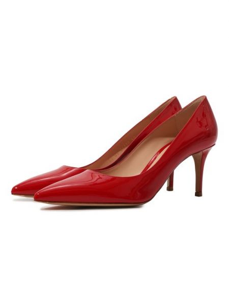 Красные кожаные туфли Gianvito Rossi