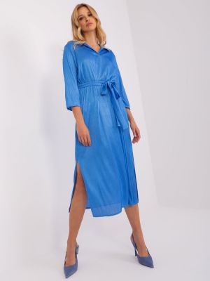 Midi šaty Fashionhunters modrá