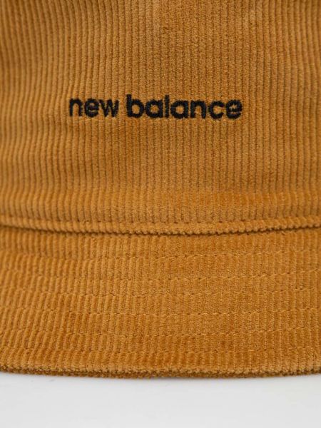 Pamučni šešir od samta New Balance smeđa