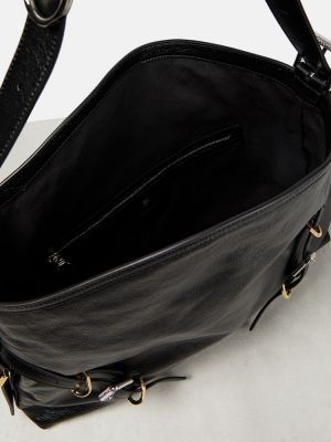 Usnjena torbica za čez ramo Givenchy črna