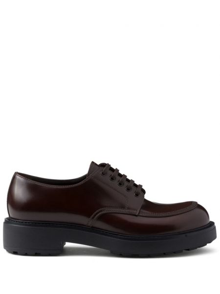 Derbies en cuir Prada marron