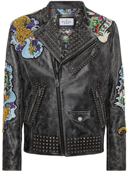 Veste longue à imprimé Philipp Plein noir