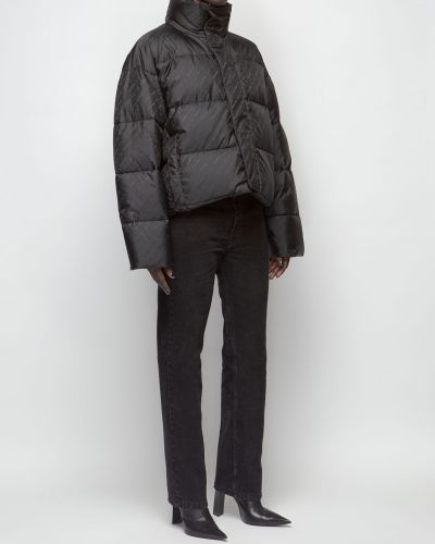 Jacquard najlonska pernata jakna Balenciaga crna