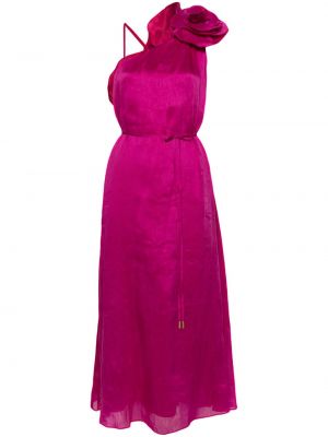 Midi obleka s cvetličnim vzorcem Aje vijolična