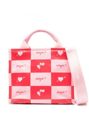 Nakupovalna torba s karirastim vzorcem s potiskom Msgm