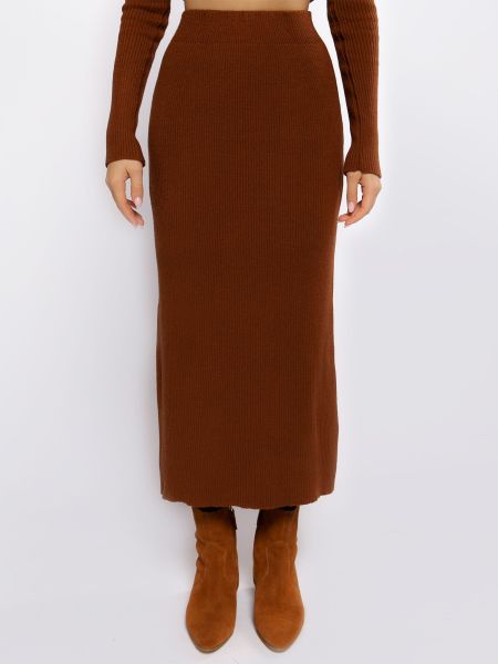 Трикотажная длинная юбка Sewel коричневая