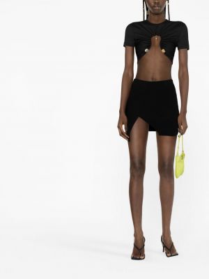 Asymetrické bavlněné mini sukně Laneus černé
