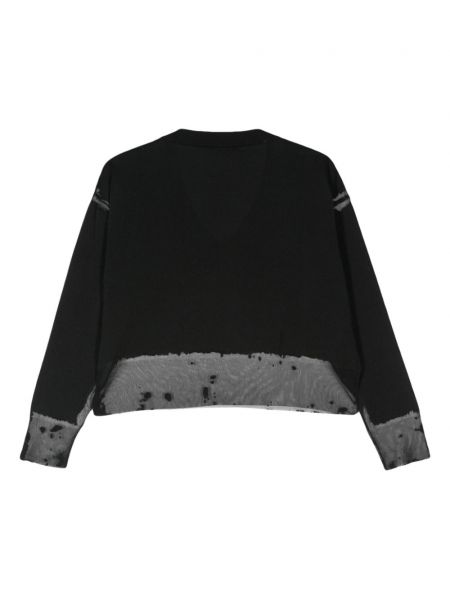 Sweter z dekoltem w serek Roberto Collina czarny