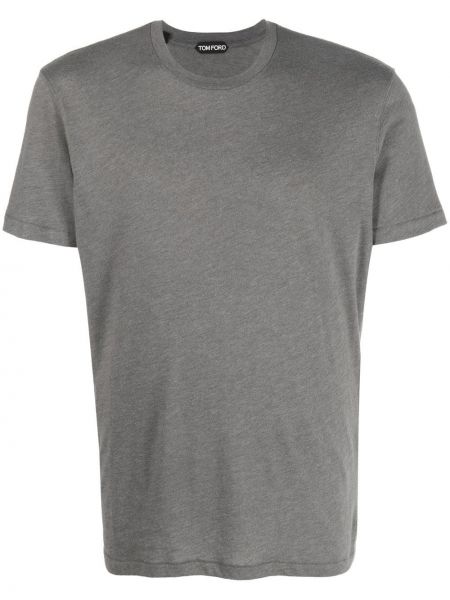 T-shirt en coton col rond Tom Ford gris