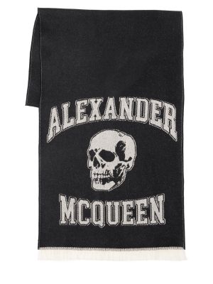 Echarpe en laine Alexander Mcqueen noir