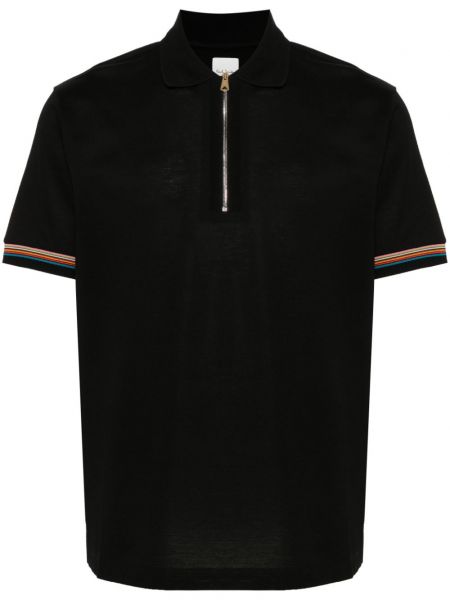 Dryžuotas medvilninis polo marškinėliai Paul Smith juoda