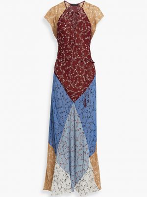 Шифоновое длинное платье в цветочек с принтом Rag & Bone синее