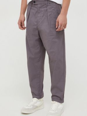 Jednobarevné bavlněné kalhoty s hvězdami G-star Raw fialové