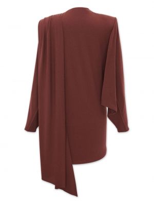 Mini-abito di lana con drappeggi Saint Laurent rosso