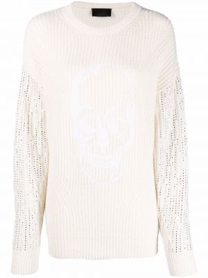 Dzianinowy sweter z kryształkami Philipp Plein