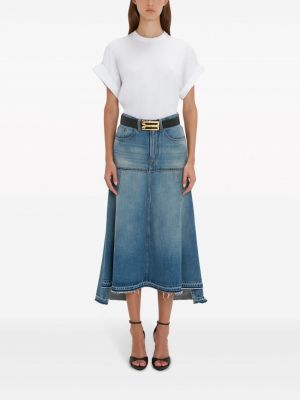Bavlněné džínová sukně Victoria Beckham modré