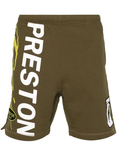Pamučne kratke hlače s printom Heron Preston zelena