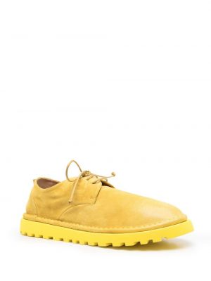 Nėriniuotos zomšinės derby batai su raišteliais Marsell geltona