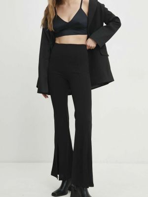 Kalhoty s vysokým pasem Answear Lab černé