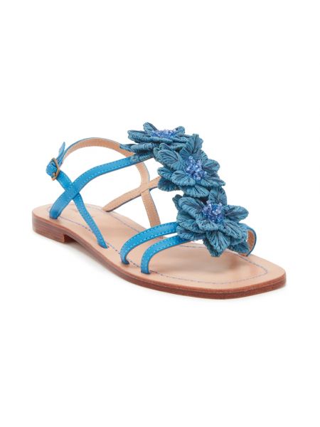 Sandalias de tiras de flores Maliparmi azul