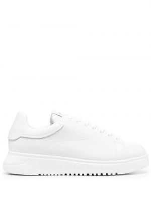 Δερμάτινα sneakers Emporio Armani λευκό