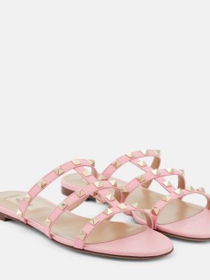 Кожени ниски обувки Valentino Garavani розово