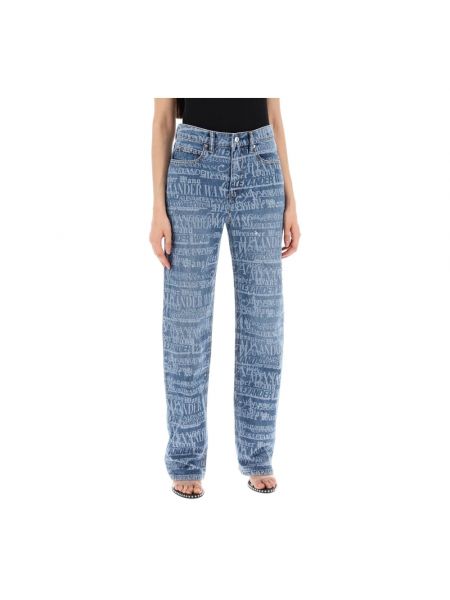 Proste jeansy relaxed fit Alexander Wang niebieskie