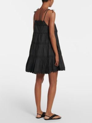 Bavlněné šaty s výšivkou Juliet Dunn černé