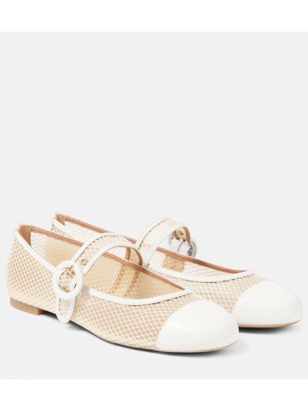 Mesh lær mary jane pumps Aquazzura hvit