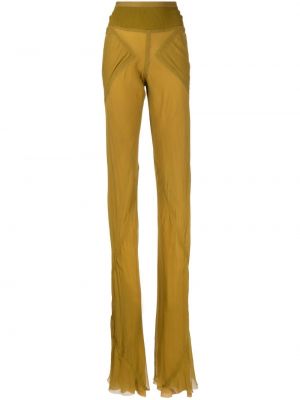 Průsvitné kalhoty Rick Owens žluté
