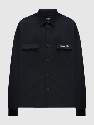 Черная рубашка с вышивкой Balmain
