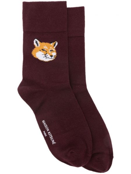 Ponožky Maison Kitsuné červené