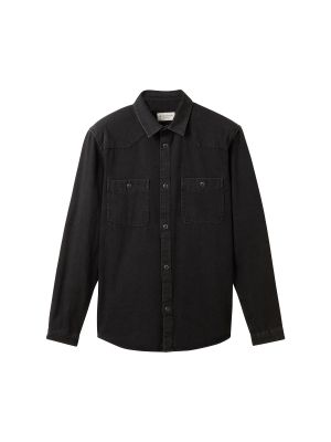 Rifľová košeľa Tom Tailor čierna