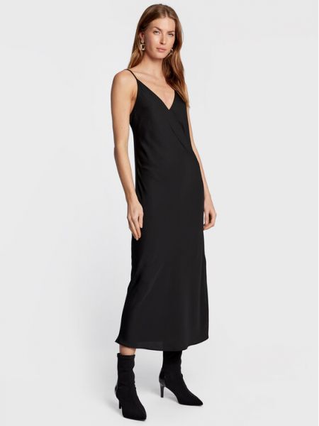 Černé slim fit koktejlové šaty Calvin Klein