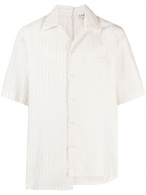 Koszula bawełniana w paski asymetryczna Lanvin biała