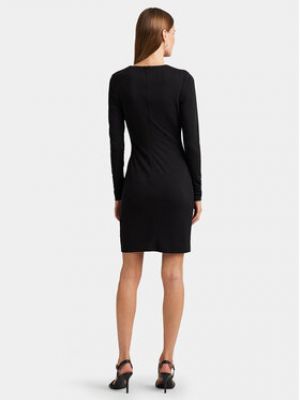 Slim fit koktejlové šaty Lauren Ralph Lauren černé