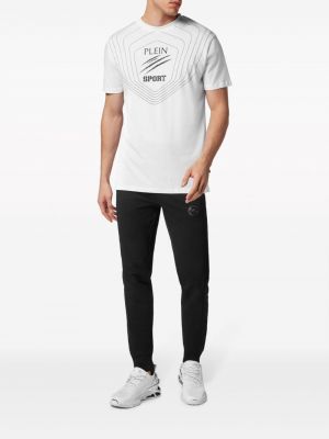 T-shirt en coton à imprimé Plein Sport blanc