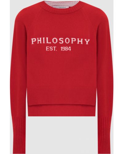 Кашеміровий светр з логотипом Philosophy Di Lorenzo Serafini, червоний