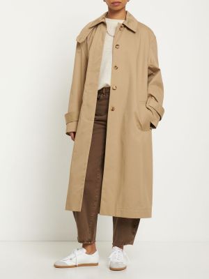 Oversized bavlněný kabát Totême béžový