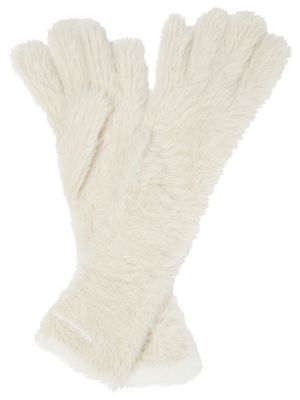 Mănuși cu blană Jacquemus alb